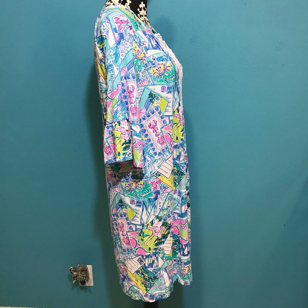 Lilly Pulitzer Wish You Were Here Crochet Print Woman's Dress Size Medium M 2020 - Picture 5 of 13